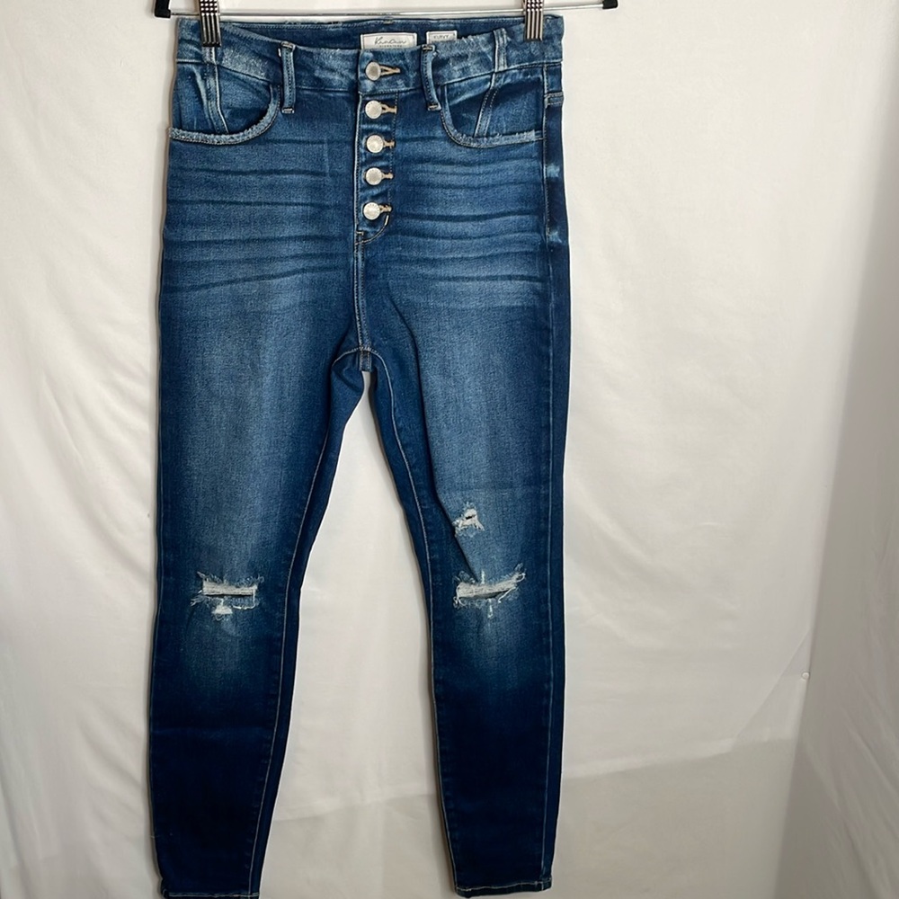 Kancan jeans blue distressed Kurvy ultra high rise skinny stretchy pants size 27